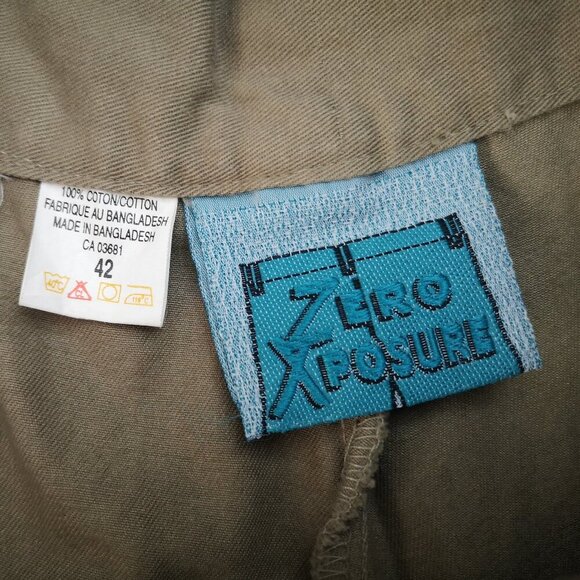 NWT Zero Xposure Men's Size 42 Army Green Pleated Front Oversize Cotton Shorts - Picture 3 of 7